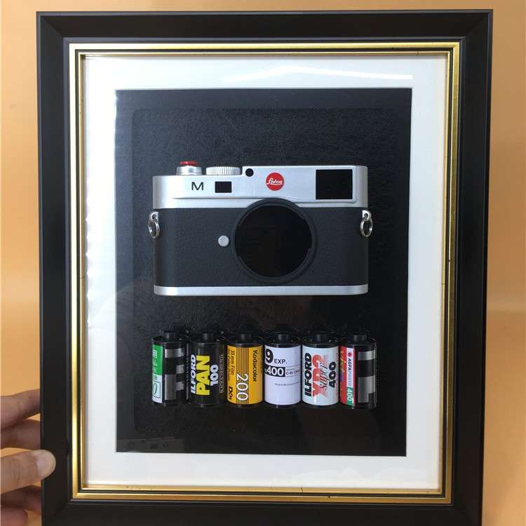 相机模型裱画挂画装裱铝合金PS材质画框立体艺术画现代简约装饰画