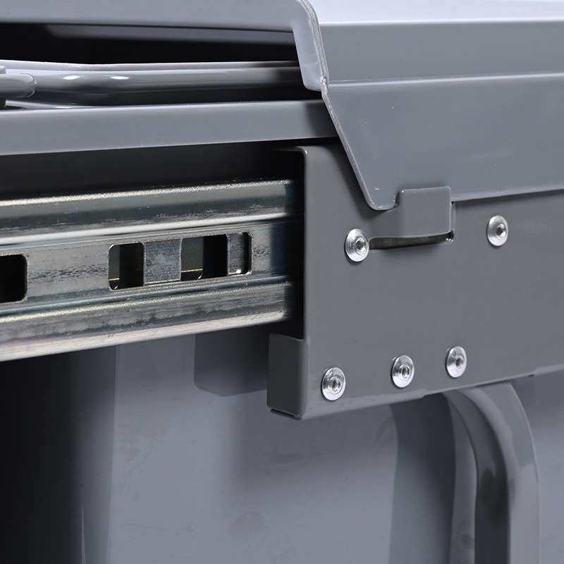 橱柜分类垃圾桶400柜体铁架子2×20L嵌入式抽拉塑料双桶阻尼缓冲