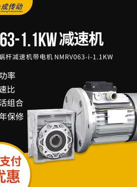 NMRV063-i-1.1KW蜗轮蜗杆减速机带电机