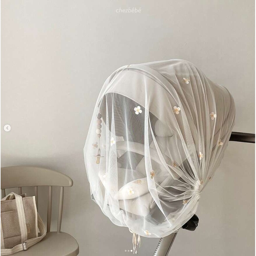 夏季婴儿车蚊帐 全罩式宝宝透气防蚊帐 小雏菊防虫风沙遮阳罩