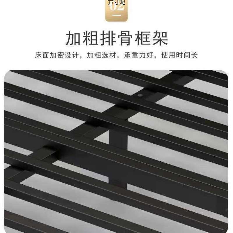 欧式铁艺床现代简约1.8米双人床家用出租房1m经济型加固加厚1.5米