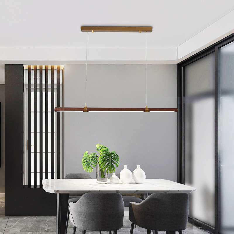 北欧木艺术吊灯led简艺创意灯具简约餐厅吧台工作室个性长条吊灯