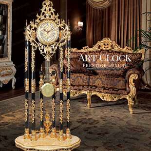 落地钟客厅欧式别墅立式客厅落地钟表轻奢欧式水晶落地钟摆件别墅