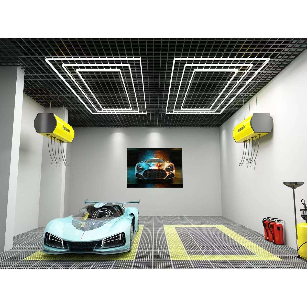 三针110V蜂窝灯洗车工位220V汽车店六边形展示蜂巢照明LED工位灯
