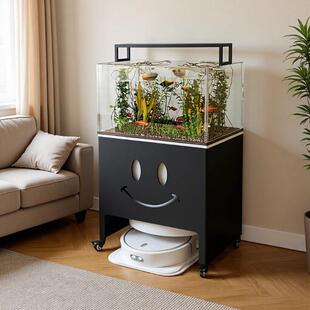 扫地机上方置物架带轮子扫地机器人基站遮挡柜隐藏收纳柜沙发边柜