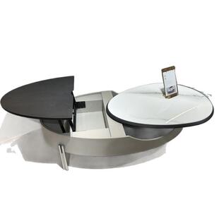 客厅微晶石多功能茶几椭圆形茶几台面旋转茶几多功能设计感茶几