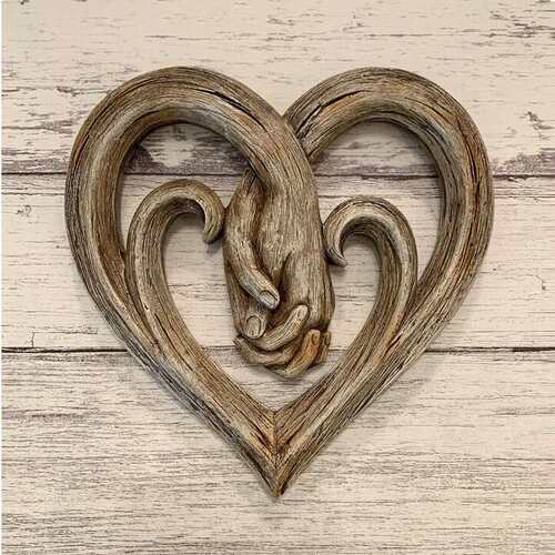 Heart Holding Hands Wall Decor心牵手墙装饰爱心墙壁挂饰木质