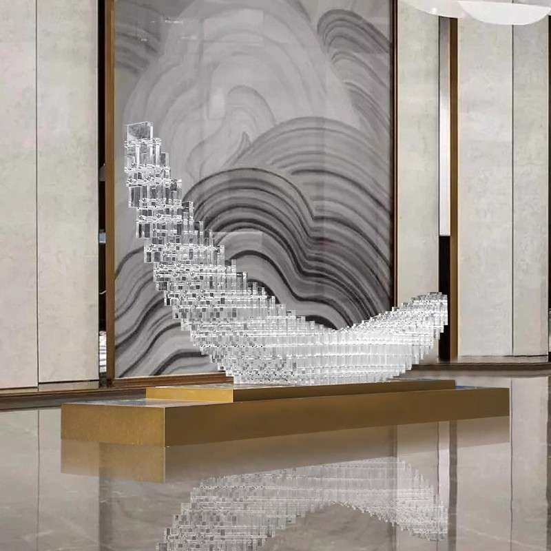 售楼处酒店大堂雕塑大型艺术落地摆件透明树脂亚克力月亮装饰品,3C数码配件,USB灯,淘宝优惠券,粉丝福利购,淘宝优惠卷