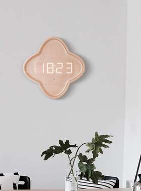 新款北欧风格LED客厅挂钟异形时钟简约花朵时钟G236
