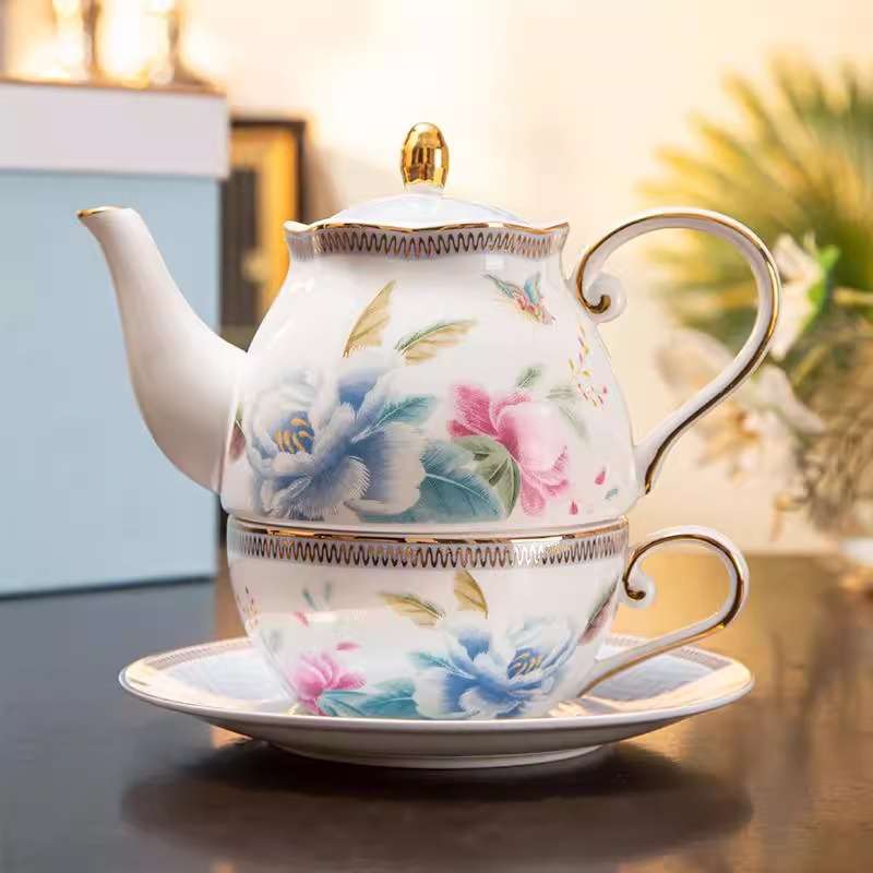 欧式骨瓷高颜值下午茶具精致家用花茶咖啡杯壶下午茶杯子母壶送礼