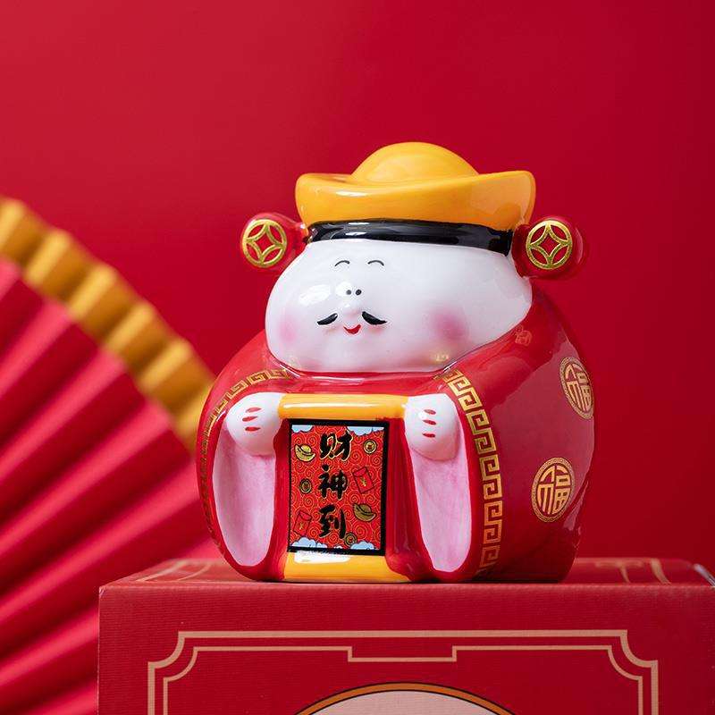 财神爷存钱罐可以取出可存可取女生大人用家用储蓄钱罐2022年新款
