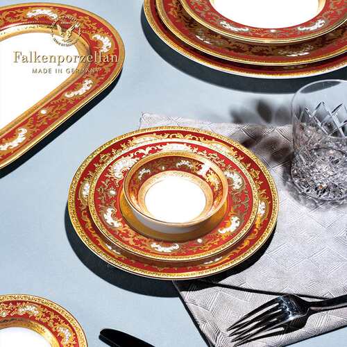 德国进口Falken陶瓷餐具欧式24K金奢华杯碗碟高端酒店摆台套装