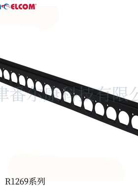 Penn Elcom19寸机柜D孔连接器1U面板卡槽12孔挡板金属黑色R1269