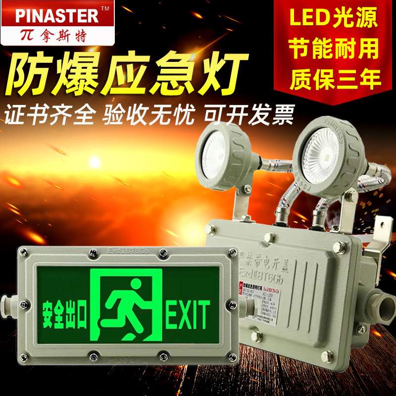 π拿斯特防爆应急灯国标LED双头应急照明灯防爆安全出口指示灯牌