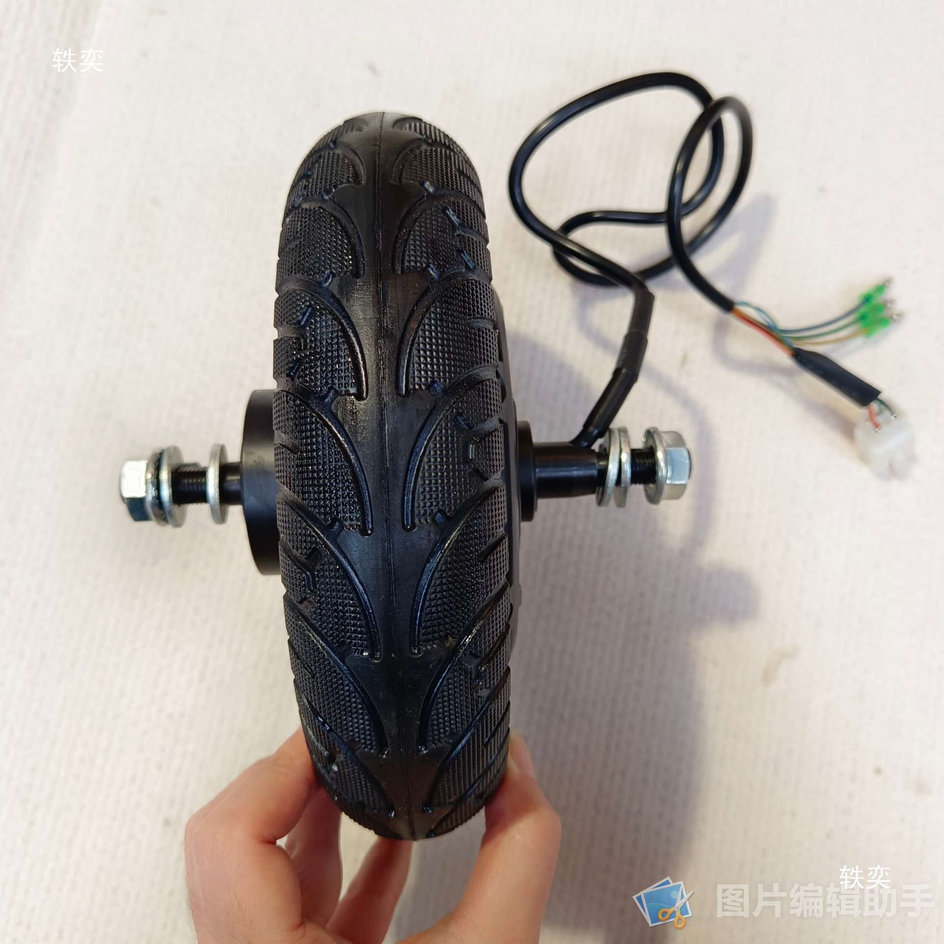 8寸24V36V48V350W电动滑板车改装配件小海豚无刷轮毂电机实心胎