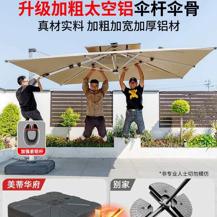 户外遮阳伞庭院伞露天阳台别墅花园大太阳伞棚商用室外摆摊罗马伞