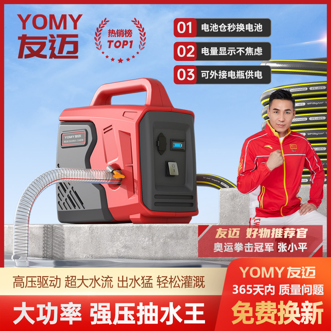 大功率抽水泵充电式农用灌溉高压高扬程大流量电动车抽水浇菜水泵