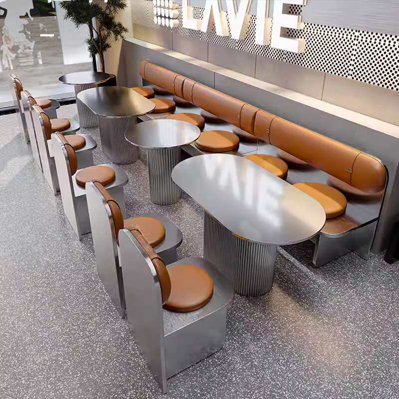 商用轻奢风西餐厅卡座沙发港式茶餐厅连锁主题海鲜自助餐桌椅