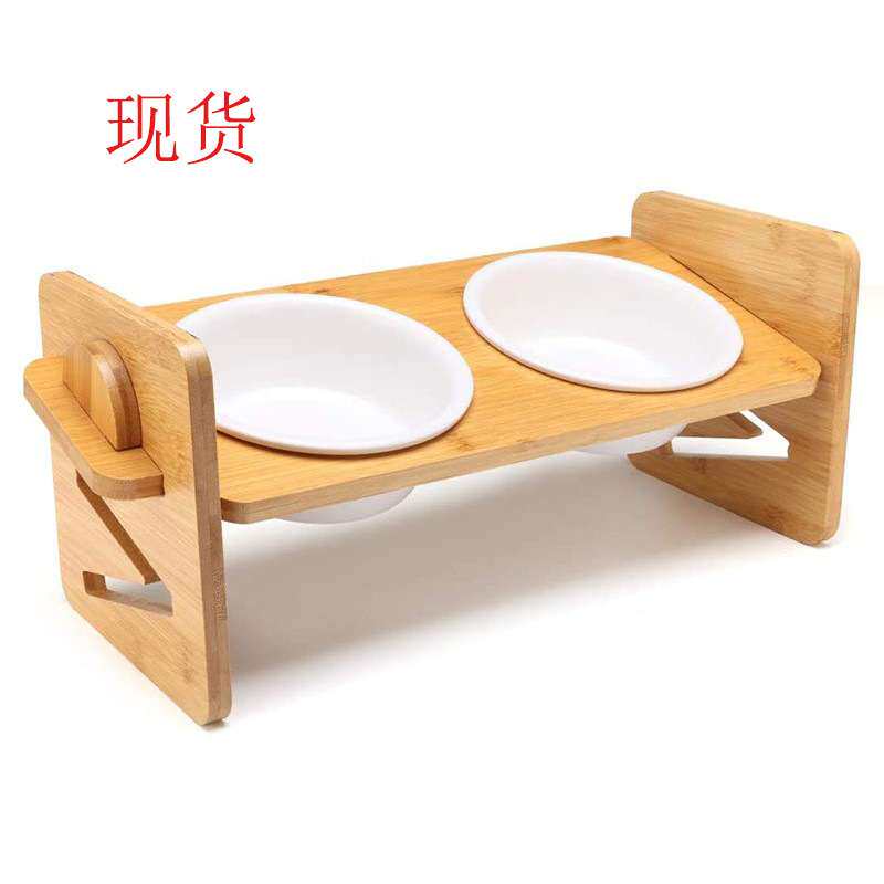 现货木质宠物狗碗架家用宠物猫狗喂食器通用款创意宠物餐桌喂食碗
