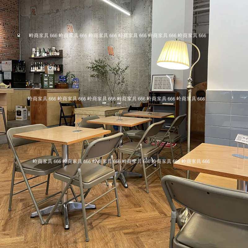 现代欧式风咖啡厅奶茶店软座餐桌椅组合服装店洽谈便携式休闲凳