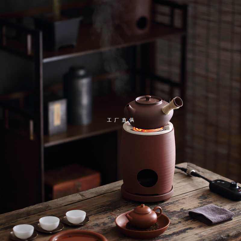 纯手工红泥炭炉电热丝两用煮茶炉潮汕功夫砂铫壶烧水木炭小火