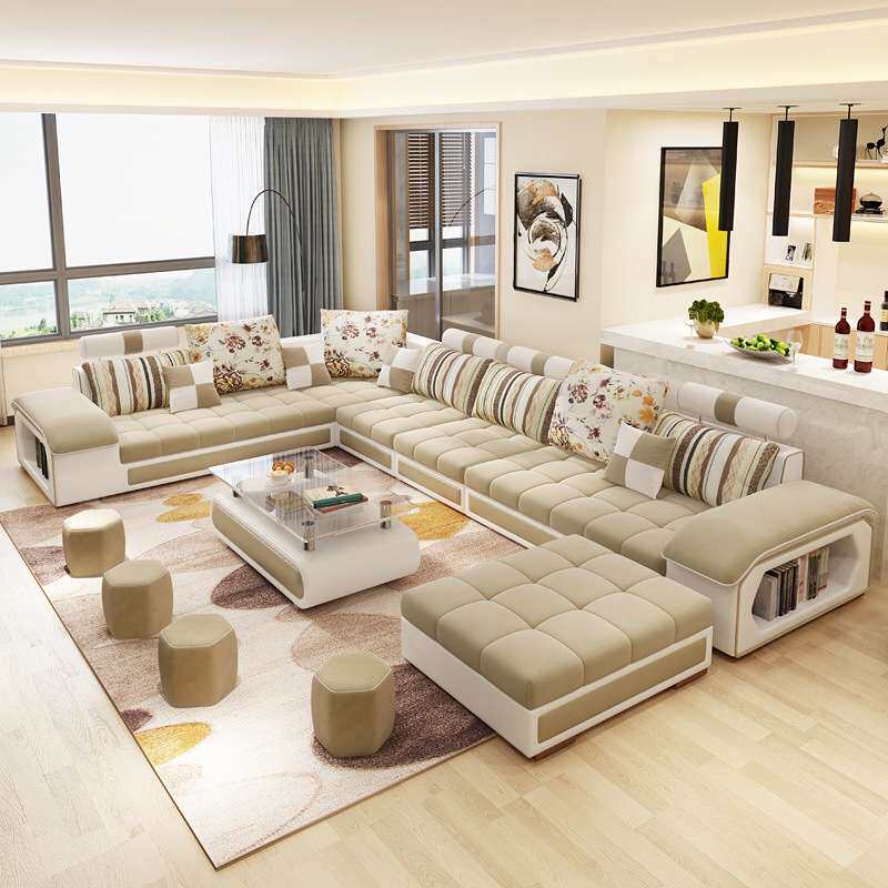 布艺沙发组合现代简约可拆洗大小户型客厅转角家具沙发 厂家