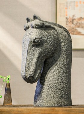 新中式仿古c马摆件室内客厅书房博古架桌面招财装饰创意工艺礼品