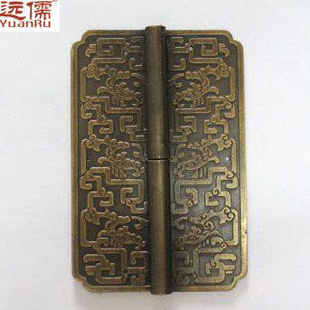 远儒铜雕中式明清家具铜配件仿古柜门合页黄铜铰链大号加厚合页