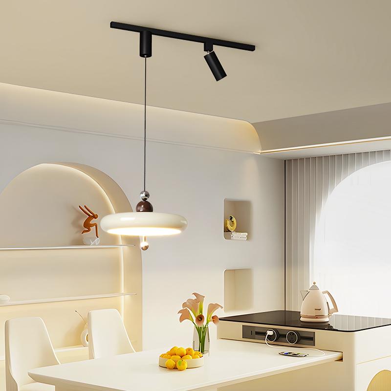 餐厅吊灯2025年新款奶油风花苞餐桌灯具现代简约可移位轨道餐厅灯