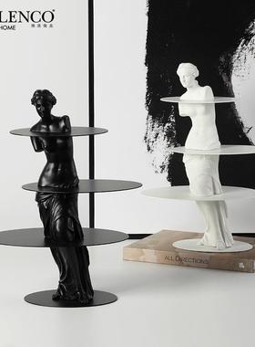 意式极简美术风抽象人物托盘摆件酒店别墅客厅吧台创意家居工艺品
