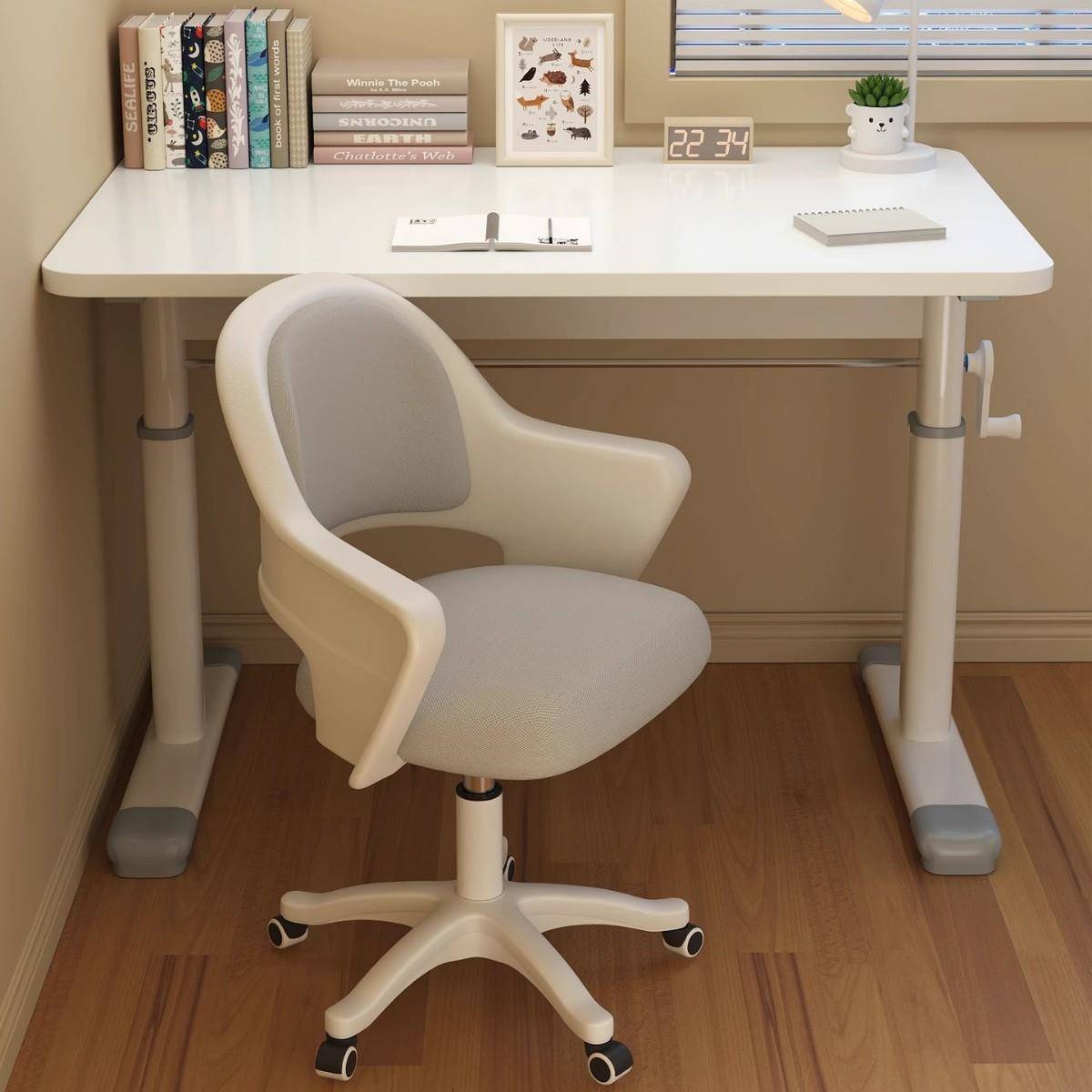 升降桌子电脑桌台式学生家用学习写字桌儿童书桌简约可升降办公桌