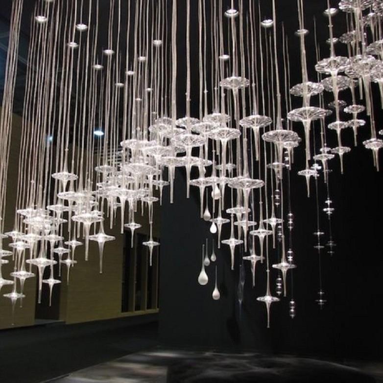 非标制作售楼处沙盘大灯酒店大堂休闲区飞碟艺术玻璃儿童区吊灯具