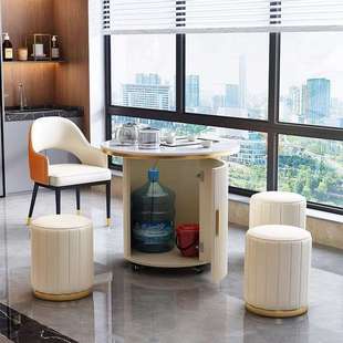 阳台茶桌家用小茶台现代简约岩板泡茶桌椅组合客厅移动茶台小茶车