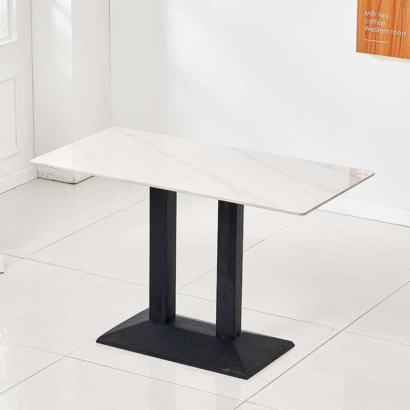 网红轻奢岩板餐桌奶茶店咖啡餐厅饭店酒店洽谈接待商用长方桌简约