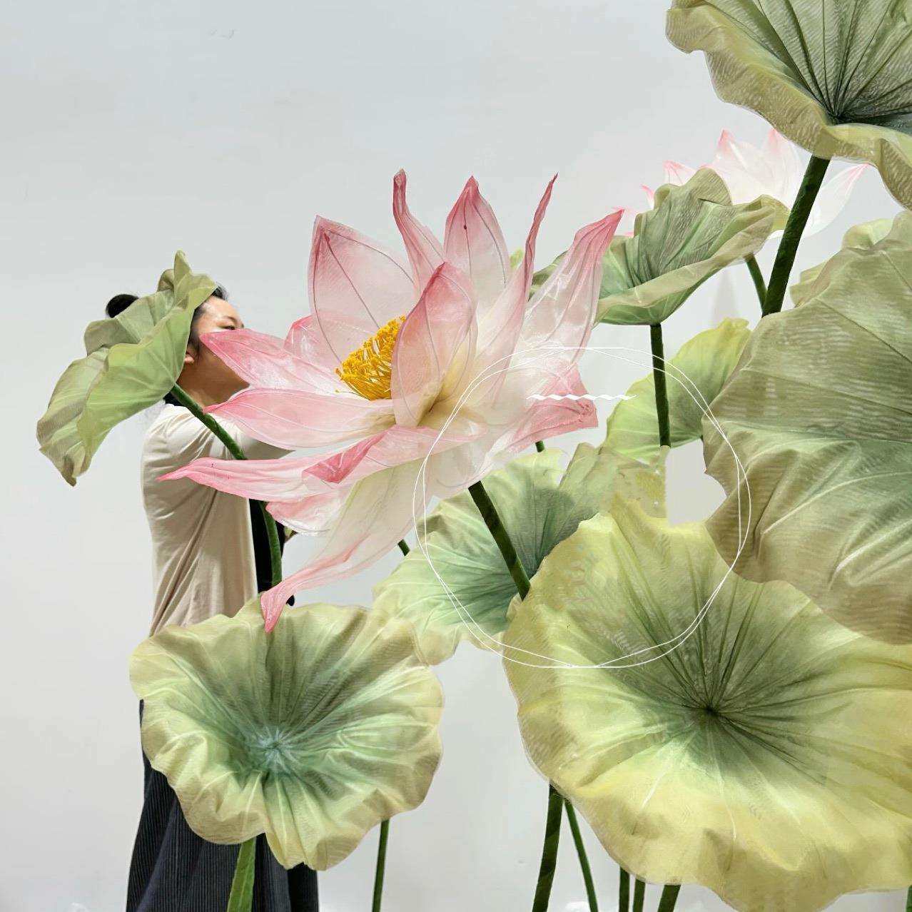 夏季荷花真丝纸艺国风国潮装饰花网红咖啡店下午茶店铺商场dp点,鲜花速递/花卉仿真/绿植园艺,割草机/草坪机,淘宝优惠券,粉丝福利购,淘宝优惠卷