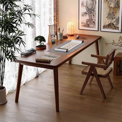 全实木书法桌家用书房书桌写字桌国学桌毛笔字书法专用工作台桌子