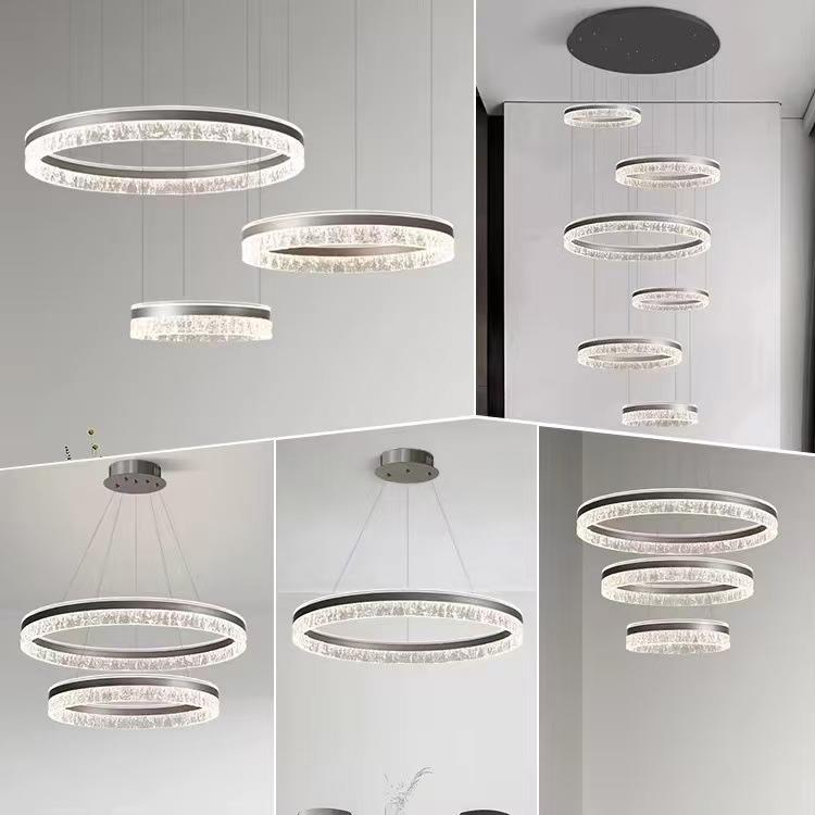 意式极简客厅吊灯2025新款护眼感环形设计师轻奢大气餐厅灯具