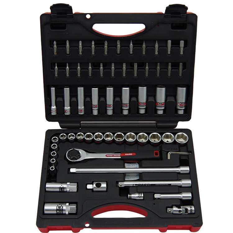 工业级PARD 62件套3/8棘轮扳手套筒 组合工具套装 汽车维修工具