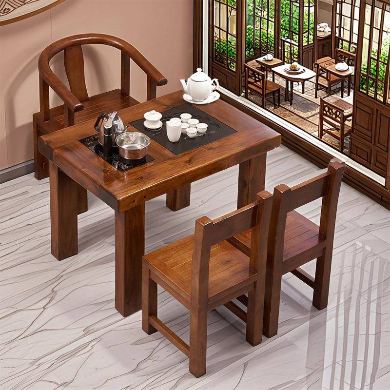 老船木茶桌椅组合实木茶台中式茶几阳台家用套装办公室小户型