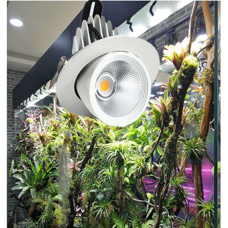 植物补光灯全光谱嵌入式led象鼻灯园艺花草生长绿植墙室内cob射灯