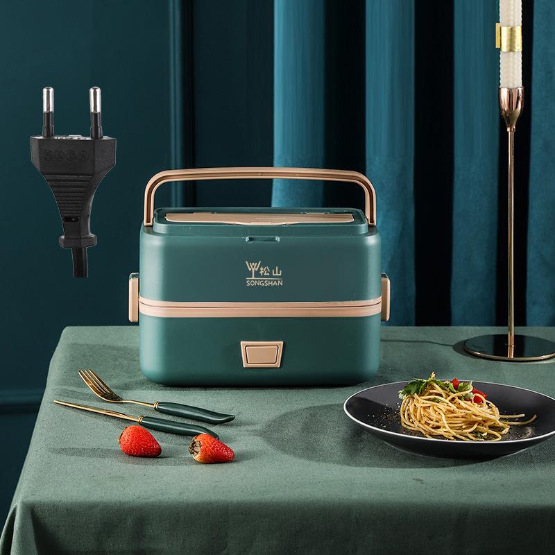choice英规220V便携便当盒保温不锈钢304电热饭盒可插电加热家用