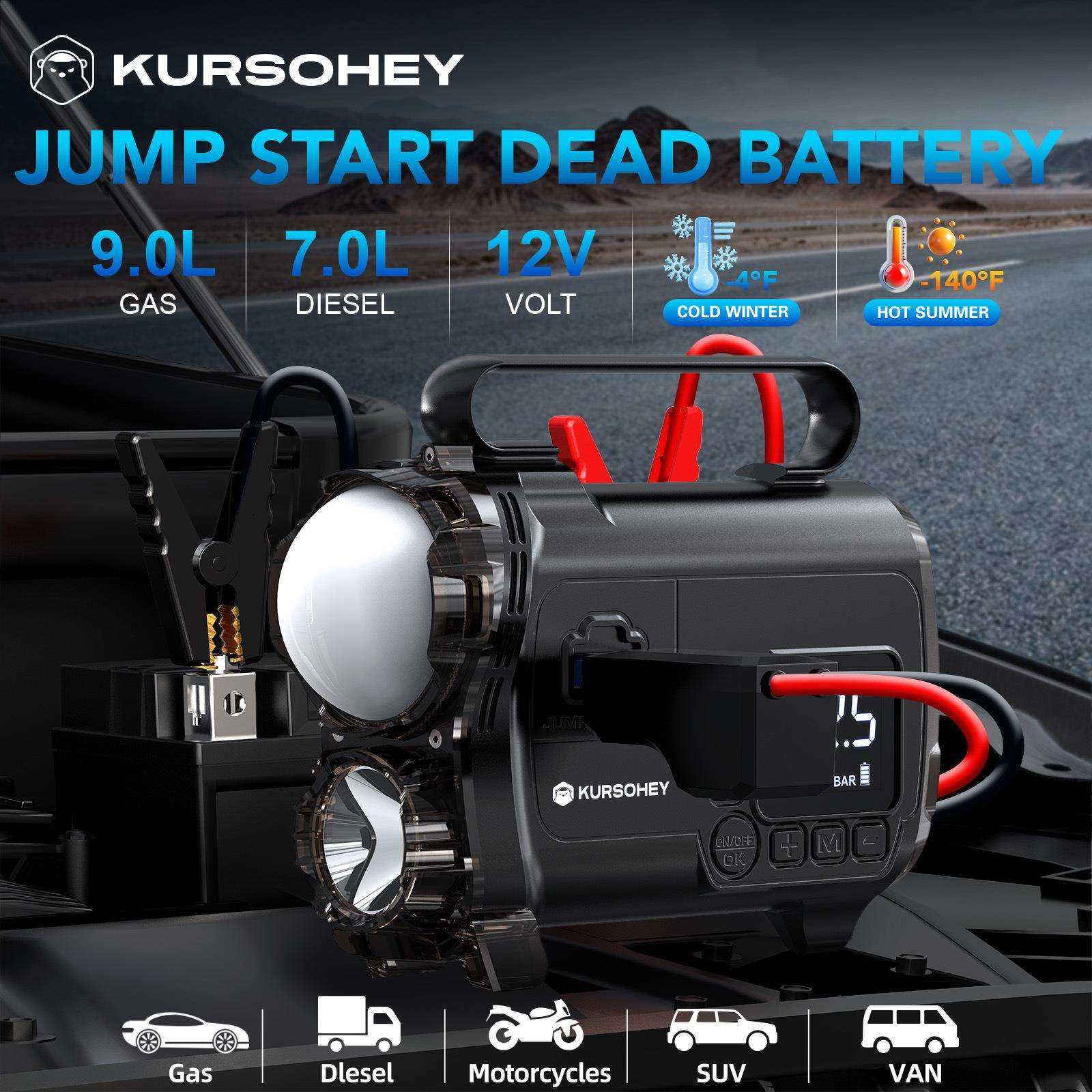 JumpStarter便携式12V多功能搭电宝打火神器汽车搭电强起应急电源