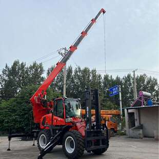 移动越野叉车尾吊升降液压伸缩吊臂车间厂房搬运货物用叉车尾吊