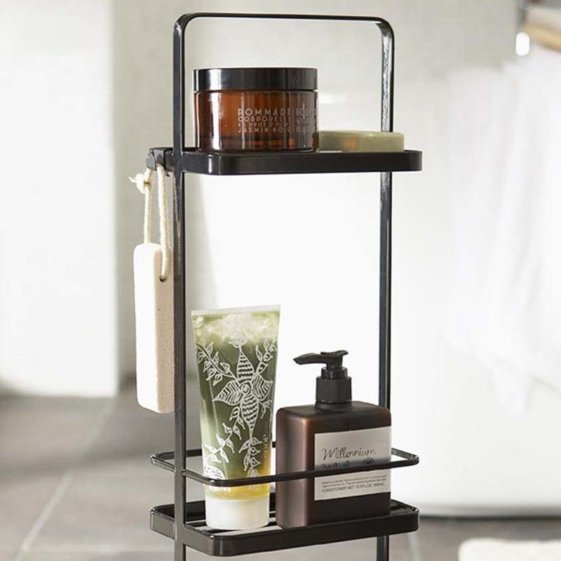 temu卫生间客厅沥水储物架现代简约置地式防尘三层收纳浴室整理架