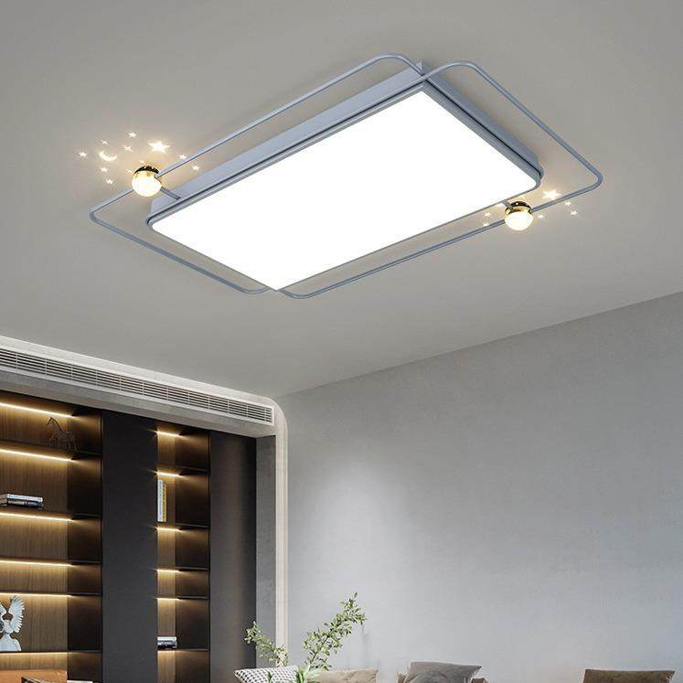 客厅灯北欧轻奢吸顶灯led现代简约灯具个性长方形灯调光三色变光