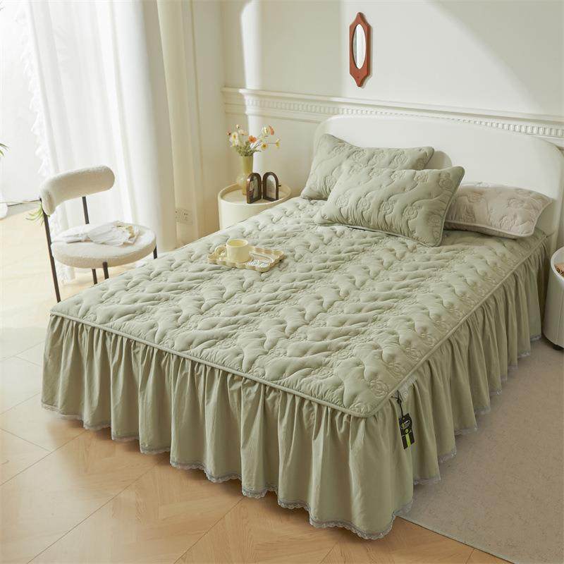 全棉床裙单件加厚夹棉公主风纯水洗棉防滑床罩带裙边四季通用,鲜花速递/花卉仿真/绿植园艺,割草机/草坪机,淘宝优惠券,粉丝福利购,淘宝优惠卷