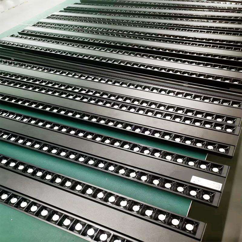 60W线性双管糟格栅灯 超市格栅灯超市线条灯导轨管糟线条灯