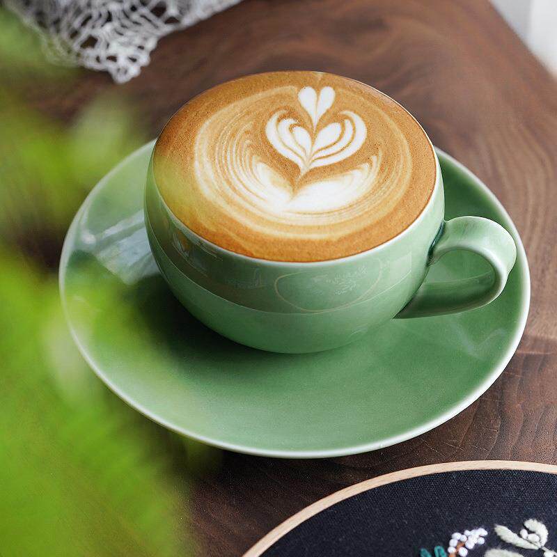 咖啡杯250毫升蛋形杯拉花杯 陶瓷下午茶杯丸子杯蛋杯套装