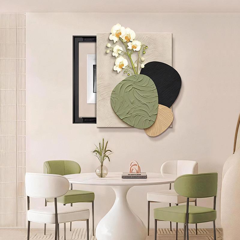 电表箱装饰画竖版简约现代免打孔2025新款配电箱餐厅总闸开关遮挡