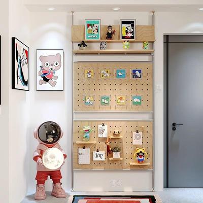 铝型材桦木海洋板洞洞板入户玄关隔断顶天立地免打孔屏风展示架